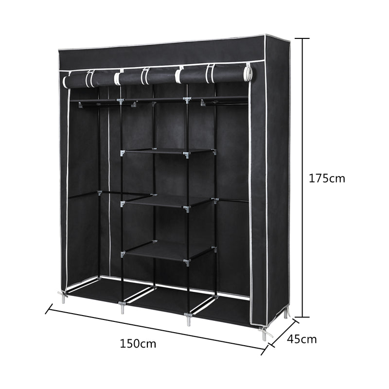Meerveil Non-woven Fabric Foldable Wardrobe, Frame Structure