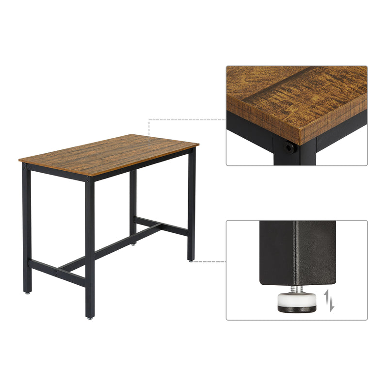 Meerveil Ensembles de table de bar industriel rétro, couleur de grain de bois foncé