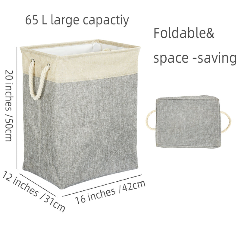 Meerveil Collapsible Laundry basket, Light Grey Color