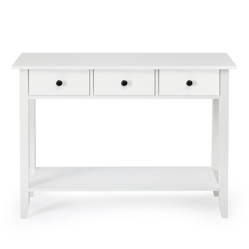 Meerveil Minimalist Style Console Table,White Wooden Color, with 2/ 3 Drawers
