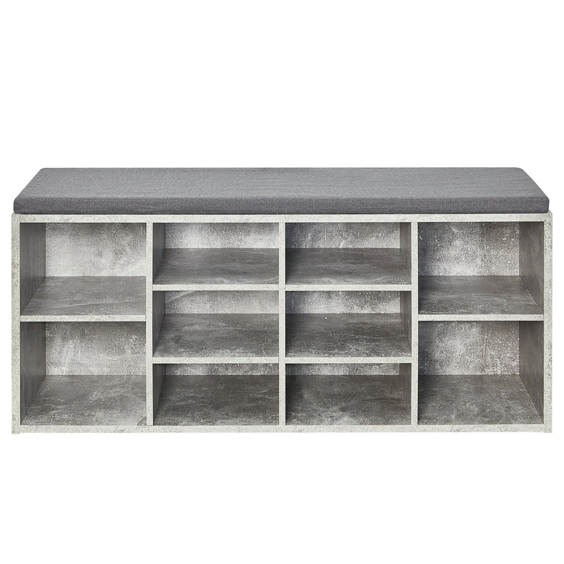 Meerveil Modern Shoe Bench in Grey/ White Color, Organizer Unit