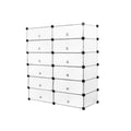 Meerveil Scarpiera multifunzionale fai-da-te in PP, 12 cubi, colore nero / bianco