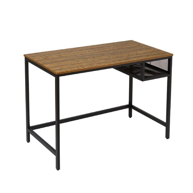 Meerveil Retro Industrial Computer Table, Basic Type, with Storage Grid