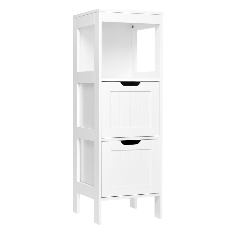 Meerveil Simple Bathroom Cabinet, White Color, Single Raw, 2 Drawers
