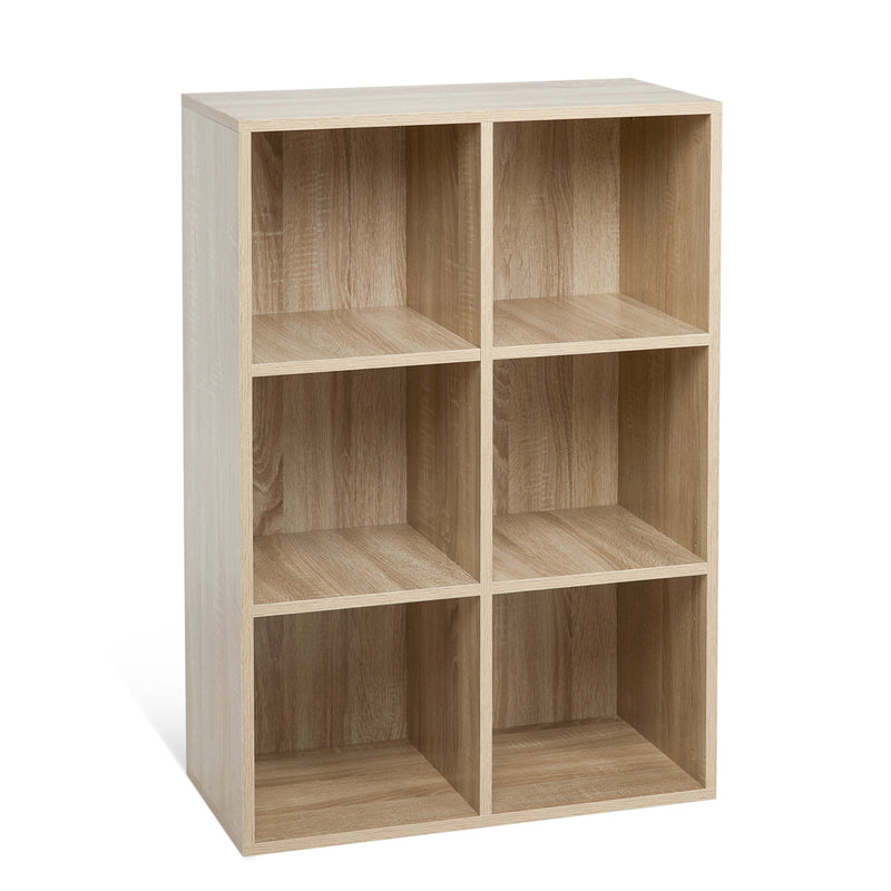 Meerveil Modern Bookcase, 6 Opening Storage Cubes