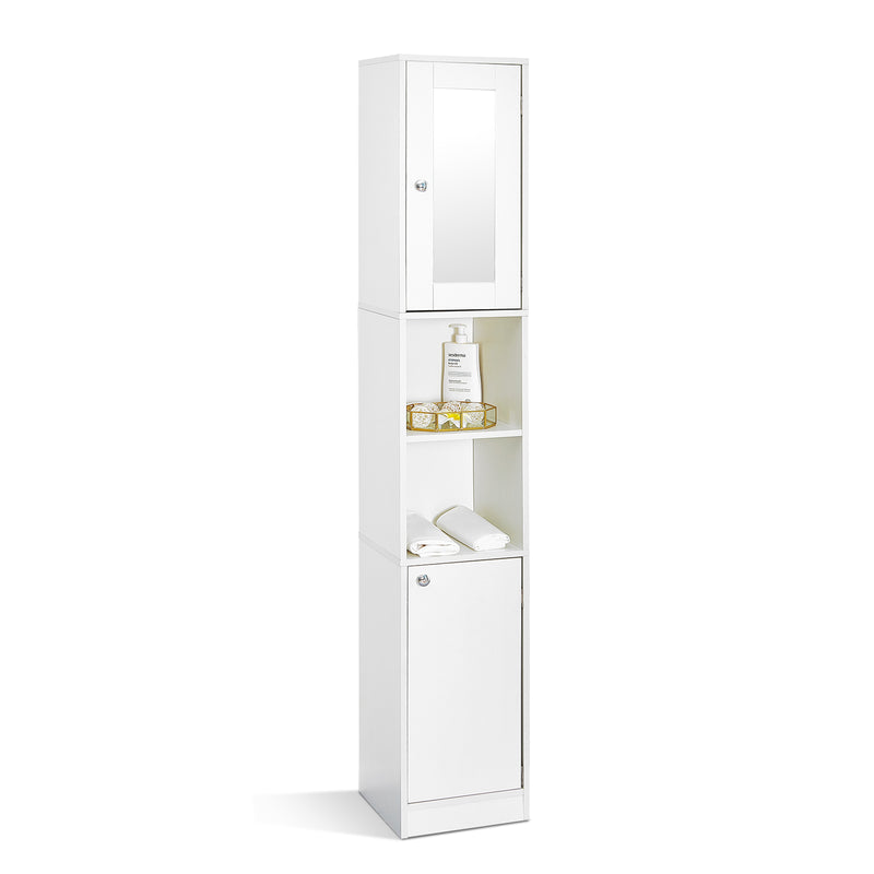 Meerveil Bathroom Cabinet, Tall and Slim, Providing a Mirror