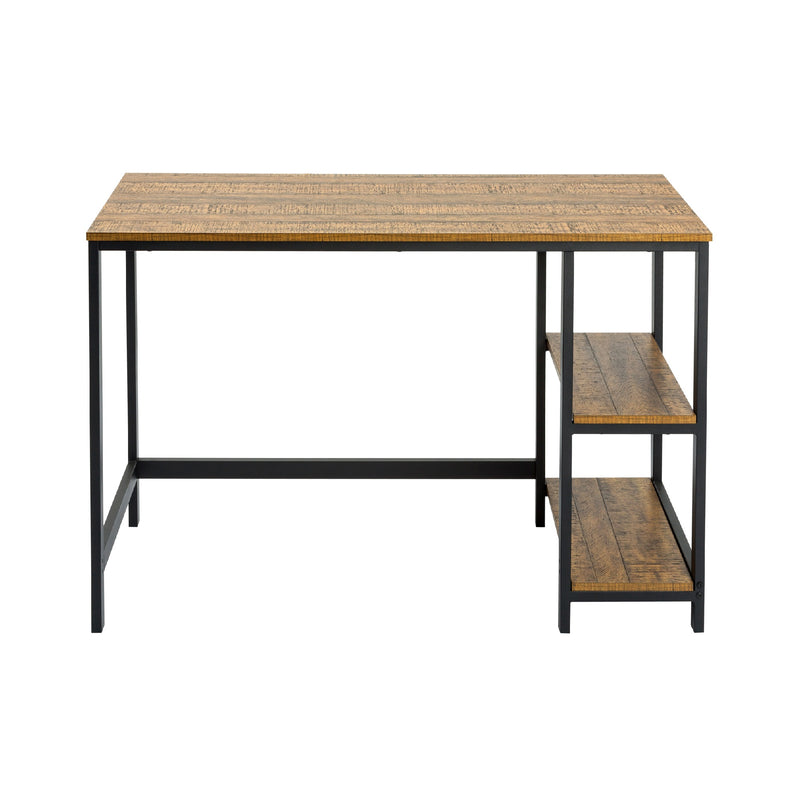 Meerveil Retro Industrial Computer Table for Home Office, with Open Storage Spaces
