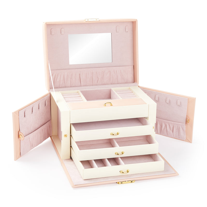 Meerveil Jewellery Box, Pink/Black/Grey Color, Classic Design