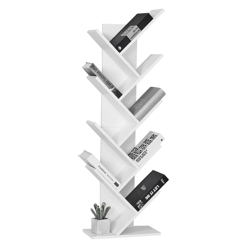 Meerveil Modern Bookcase, Tree-shape Design, 9 Tier Tree