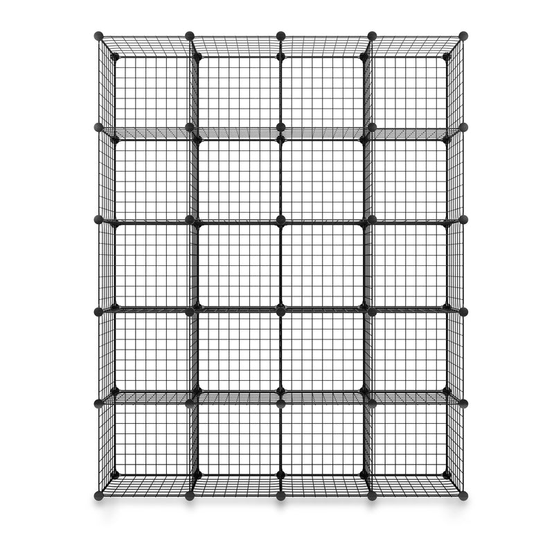 Meerveil Armadio in rete metallica per camera da letto, 12 cubi/20 cubi