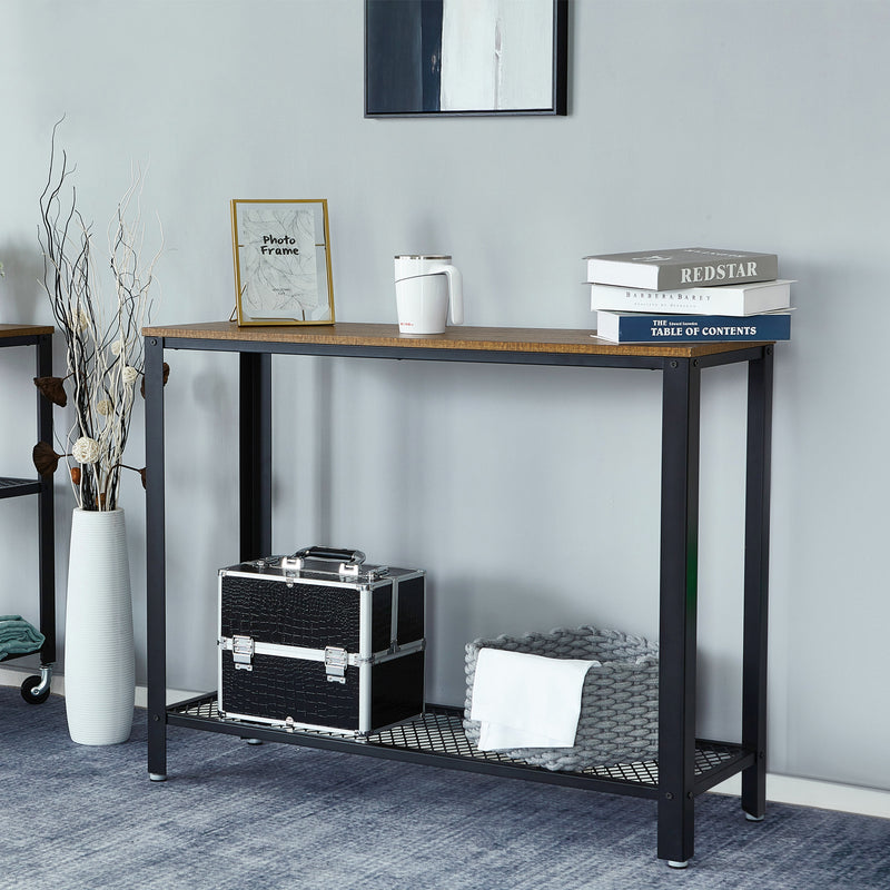 Meerveil Retro Industrial Console Table, with Non-slip Adjusted Feet