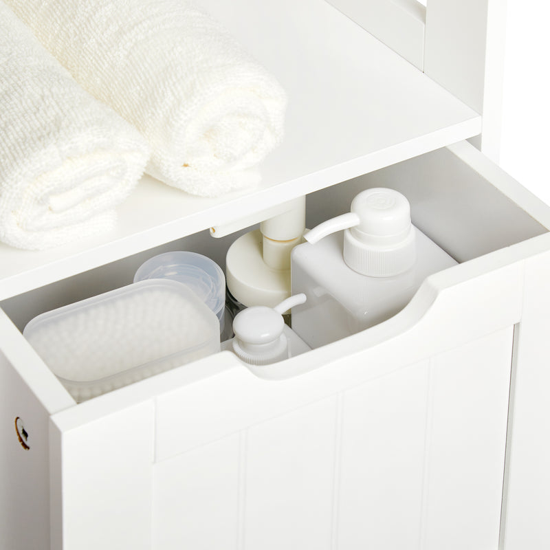 Meerveil Simple Bathroom Cabinet, White Color, Single Raw, 2 Drawers