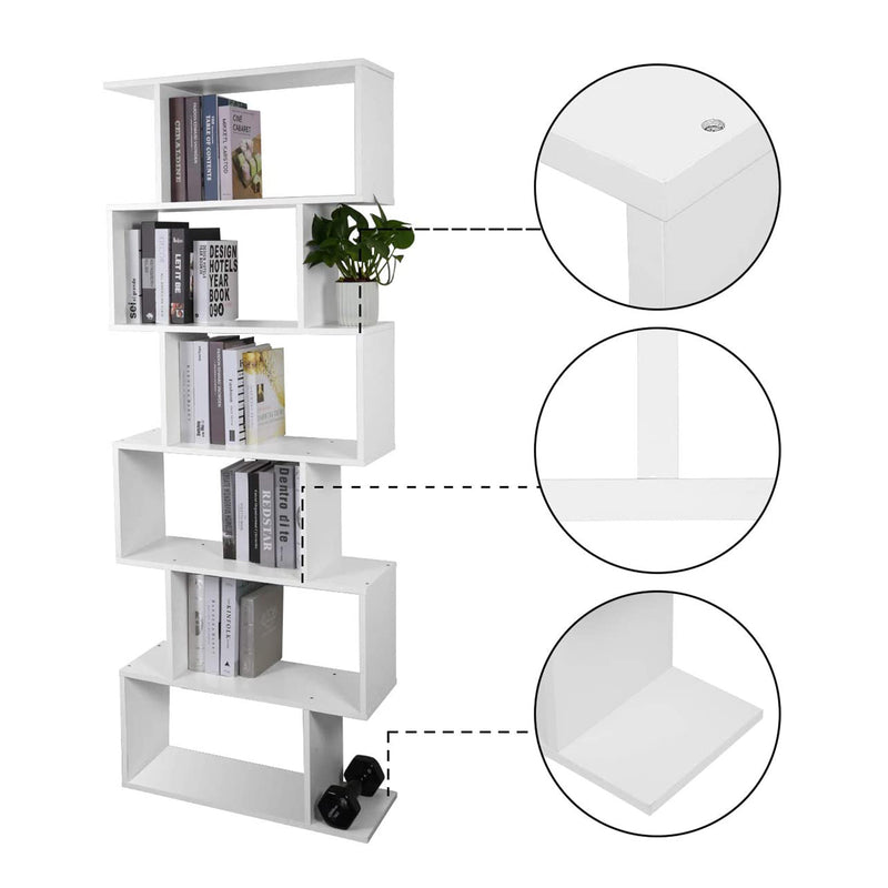 Meerveil Modern Bookcase, Stacked and Multilayer Structure