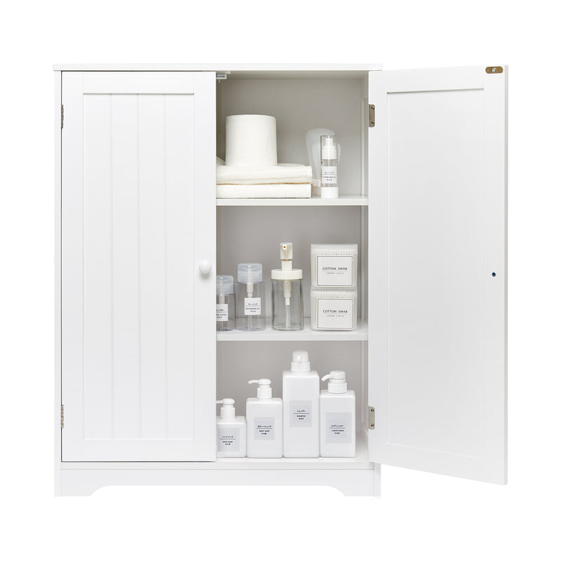 Meerveil Simple High Badezimmerschrank, Weiße Farbe, 2 Türen