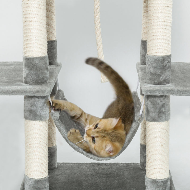 Meerveil Cat Scratching Tree, Middle Size, with Looking Platforms and Hammock