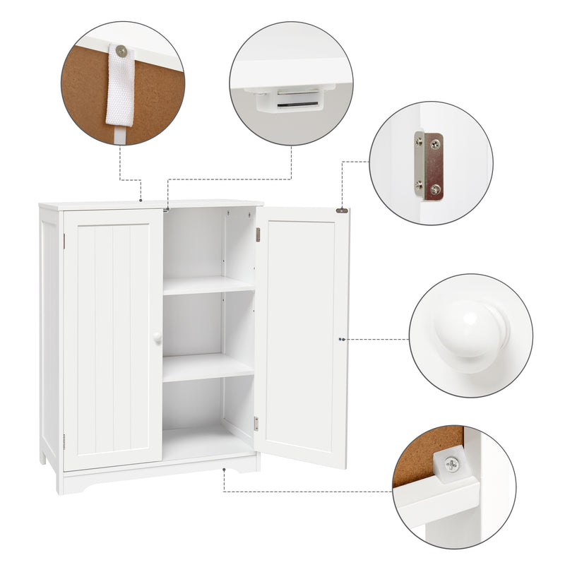 Meerveil Simple High Bathroom Cabinet, White Color, 2 Doors